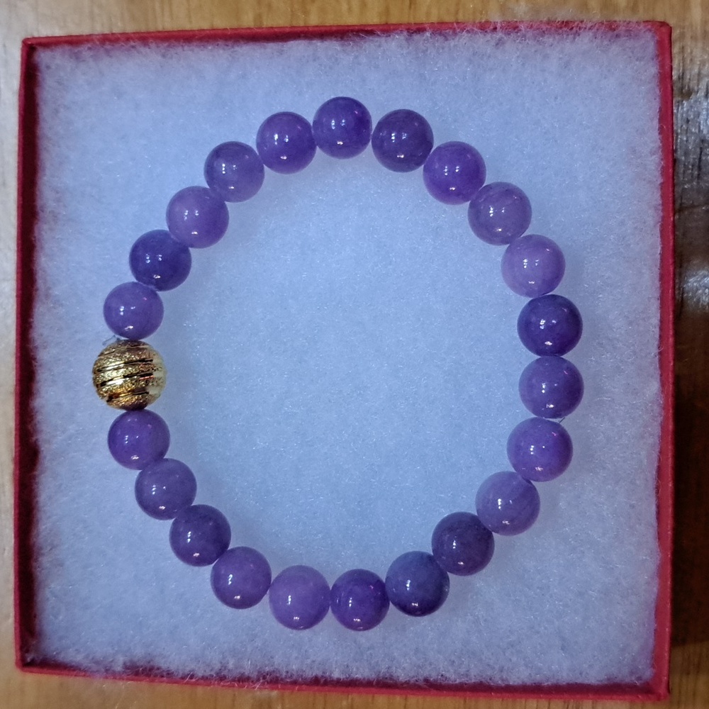 Lavender Mountain Jade Stone Bracelet